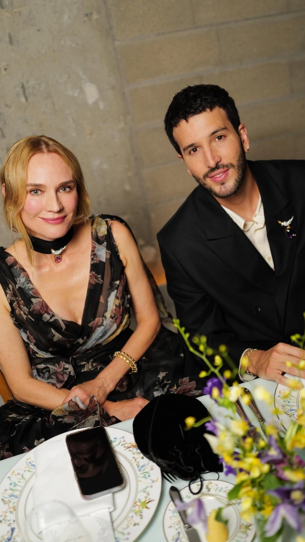 Diane Kruger y Sebastián Yatra estuvieron entre los invitados en esta noche en París