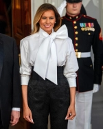 Melania Trump desafió los códigos de vestimenta en la cena de Estado en honor al presidente de China en la Casa Blanca