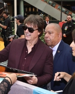 Tom Cruise y Alejandro González Iñárritu en Ciudad de México presentando la película Digger