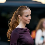 Loreto Peralta con coleta alta en la Semana de la Moda de Nueva York